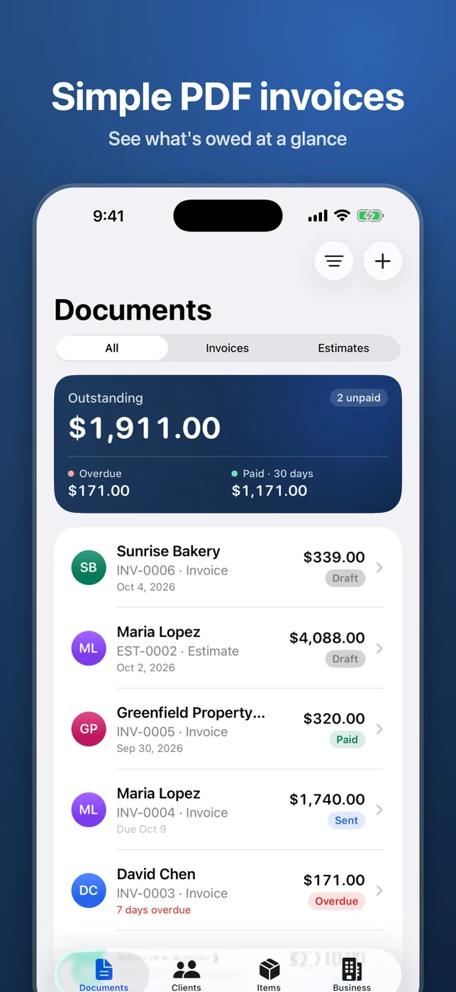 Jobdoc: Estimate Invoice Maker screenshot 1